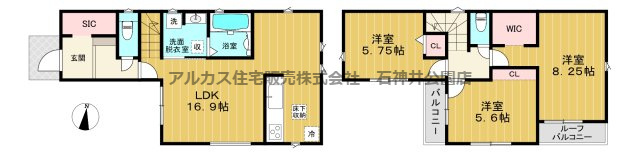 杉並区上井草２丁目　新築一戸建　西武新宿線　上井草の間取り