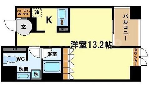 プライムアーバン堺筋本町の間取り|プライムアーバン堺筋本町　開放感ある間取り