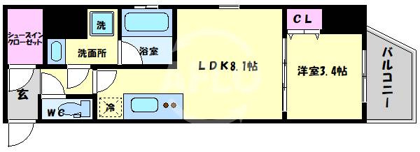シーズンフラッツ阿波座の間取り|シーズンフラッツ阿波座　間取り
