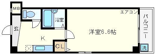 ベルフレージュ南堀江の間取り|ベルフレージュ南堀江　開放感のある間取り