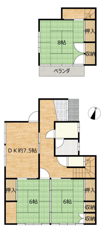 売中古戸建　富士市今泉の間取り