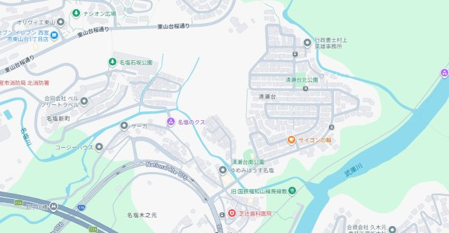西宮市清瀬台　新築一戸建ての地図