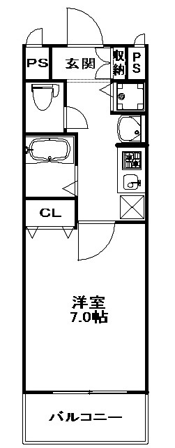 新品家具付きマンション中呉服町17(KaGood福岡)の間取り|※間取りと異なる場合は現状を優先します。