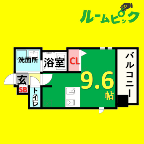 プレサンス久屋大通公園エアリー　名古屋市賃貸　仲介手数料無料の間取り