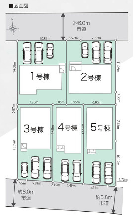 リナージュ／熊本南区薄場町／2号棟の区画図