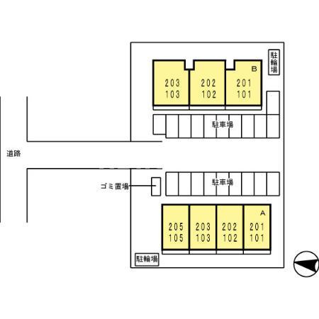 ファミーユ凪 B棟の区画図