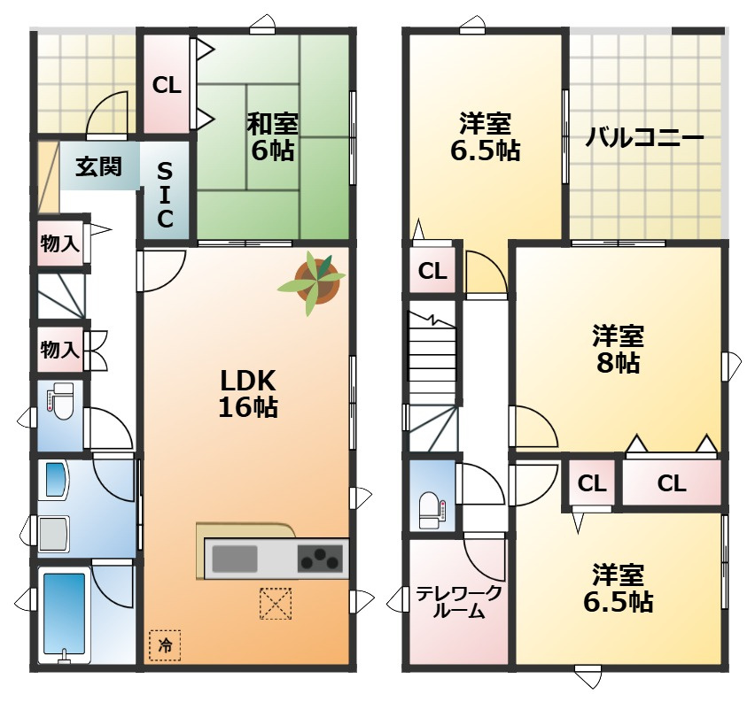CRADLEGARDEN那須塩原市豊浦南町の間取り|南向きで陽当たりの良い間取りです