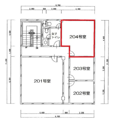 大阪市中央区南本町３丁目の店舗事務所の間取り