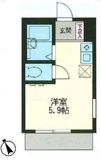 【間取り】 | フィットハウス上永谷～仲介手数料半月分～ | 一人暮らしにぴったりのワンルーム ！