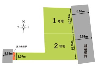 ★京田辺市草内山科　第1期　新築一戸建ての区画図|全2区画