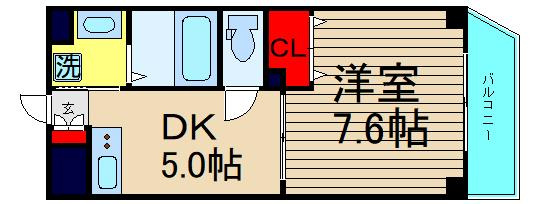 大阪市大正区三軒家西１丁目の賃貸マンションの間取り