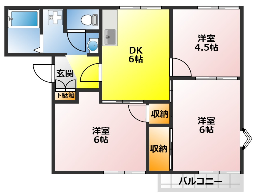 カスタニーフェルト新河岸の間取り