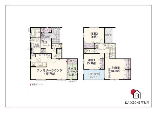 【間取り】 | 深谷市岡第15期　ワイウッドコート　新築戸建　全4区画　4号棟 | 2号棟