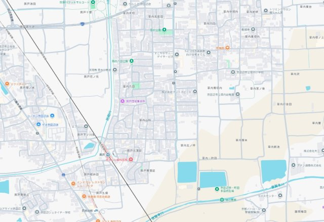 京田辺市草内山科　第1期　新築一戸建ての地図