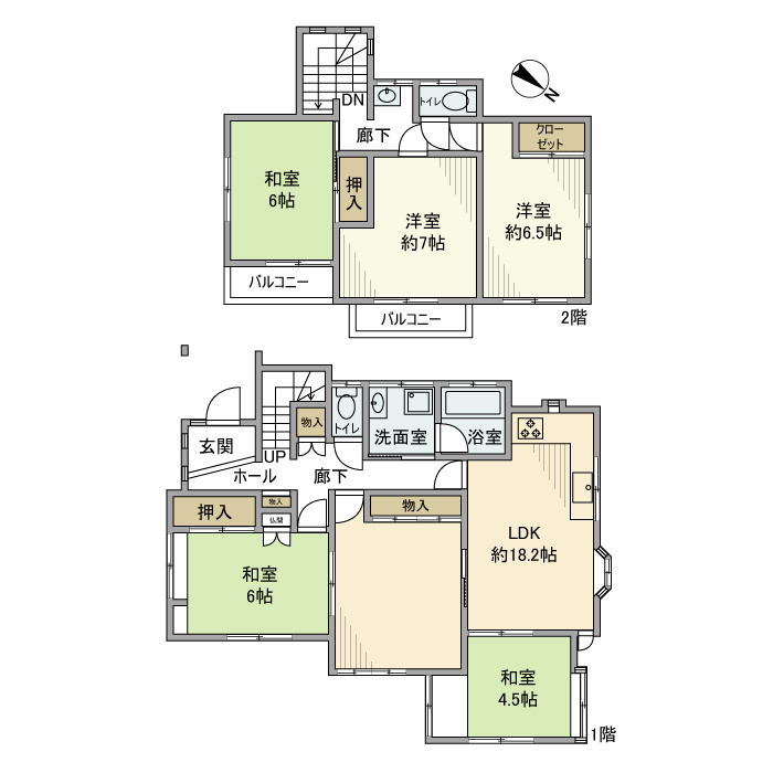中妻戸建の間取り