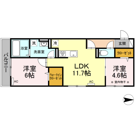 クレスト谷原の間取り