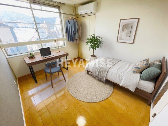 アミティ西坂の居間・リビング|※AIを用いたホームステージング画像です。