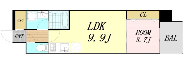 アートレジデンス梅田北Ⅰ　仲介手数料無料の間取り