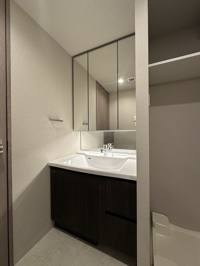 コンシェリア東京 ＜ＨＩＧＡＳＨＩＪＵＪＯ ＲＥＳＩＤＥＮＣＥ＞の独立洗面台|独立洗面台、小物を置くことができて便利です