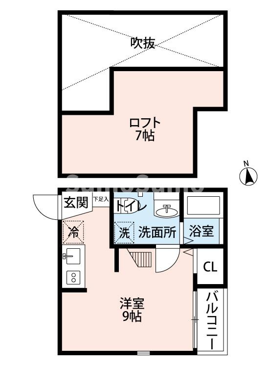 ロワゾブルー七隈の間取り