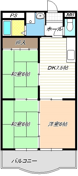 宝勝ハイツの間取り