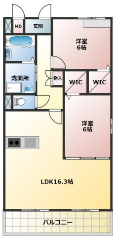 ｓｏｌａｎａの間取り|2LDKタイプの間取りです。