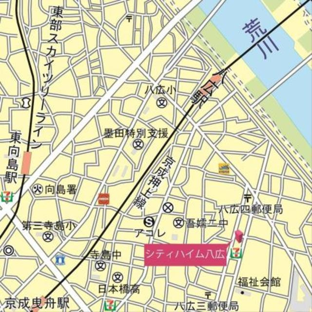 シティハイム八広の地図
