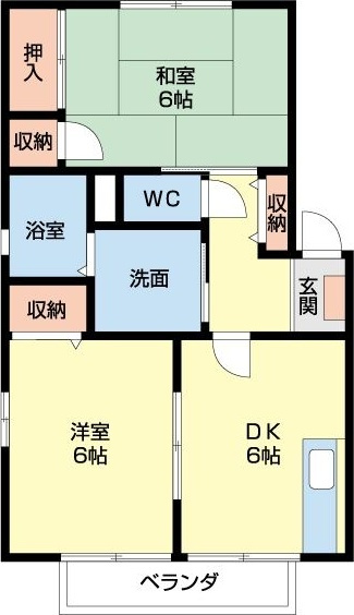 コーポ仲田Bの間取り