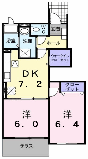 ヴィラ・ソレイユＡの間取り