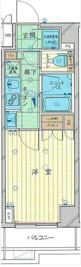 ルーブル蒲田九番館の間取り|1Kバストイレ別独立洗面台！収納も大きめです。