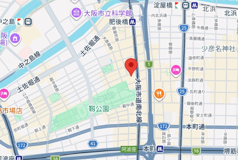 大阪市西区京町堀１丁目の賃貸マンションの地図