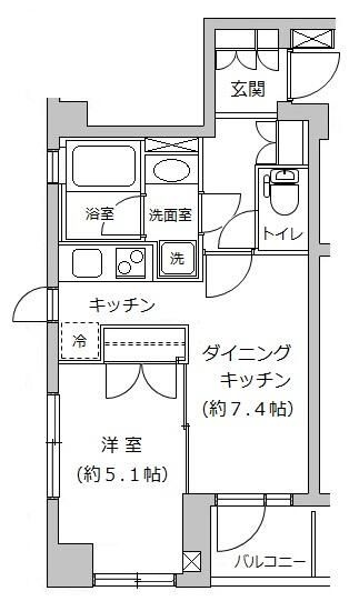 エスコートノヴェル白金高輪の間取り|間取りです。
