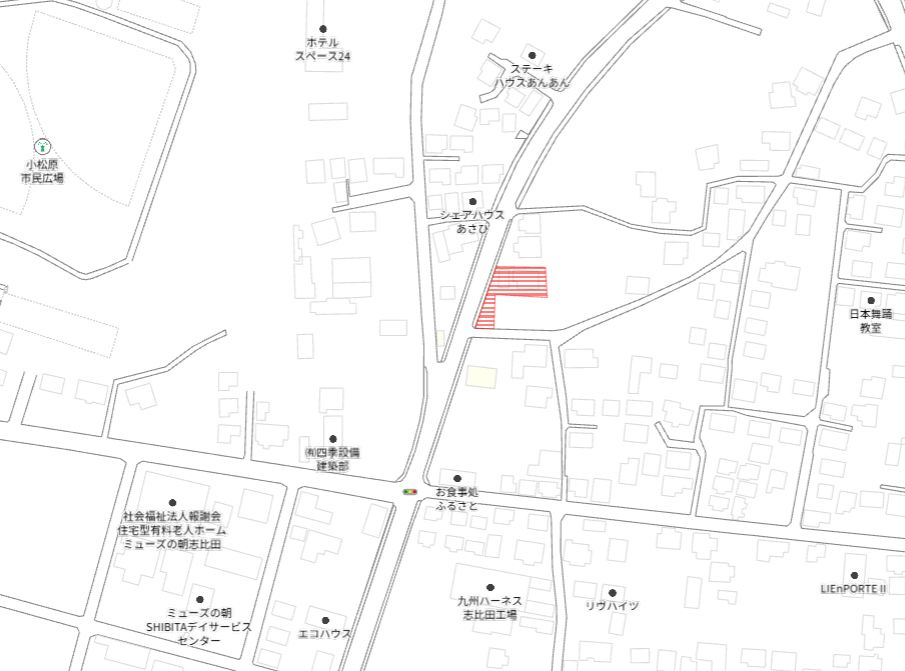 都城市志比田町の売地の土地図