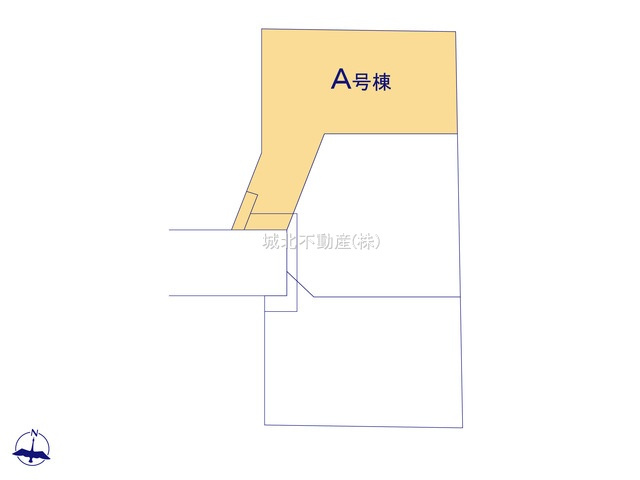 練馬区石神井台1丁目 全3棟 A号棟の区画図|土地面積95.98㎡(路地状部分約21.0㎡含む) 約4.0ｍ道路に面する全3棟