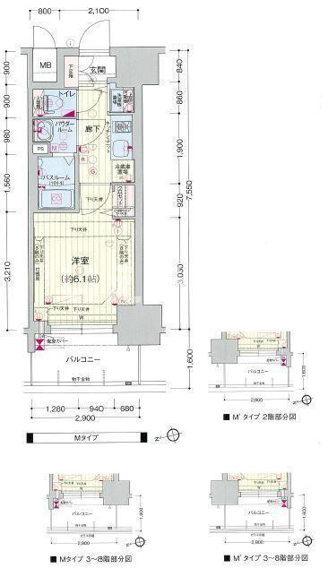 プレサンスジェネ新神戸ステーションフロントの間取り