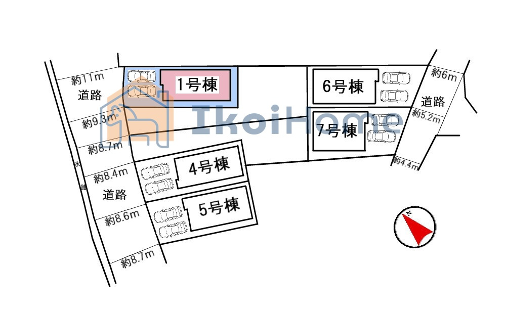 明石市二見町西二見　全7棟　1号棟　新築戸建のその他|区画図です！