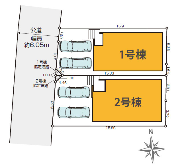新築戸建　静岡市葵区新伝馬3期　全２棟　1号棟の区画図|区画図