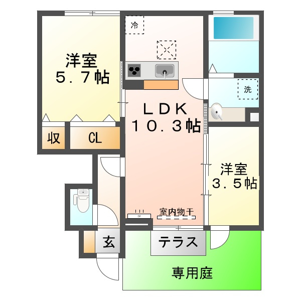 神戸市垂水区下畑町字石畳のアパートの間取り