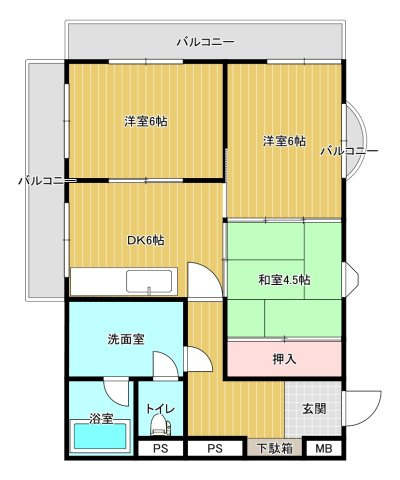 高宮オークマンションの間取り