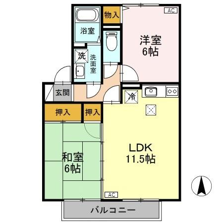 エスポワール大豆 Bの間取り