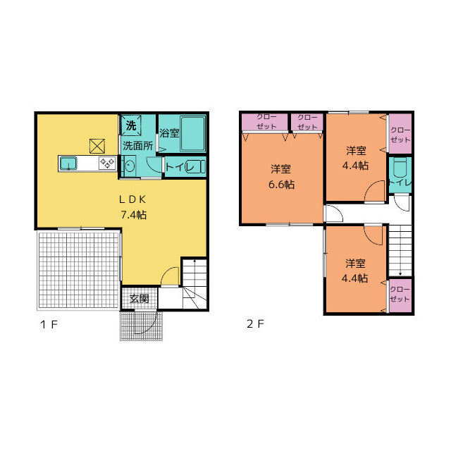 フルール・ルージュ6　(5号棟)の間取り