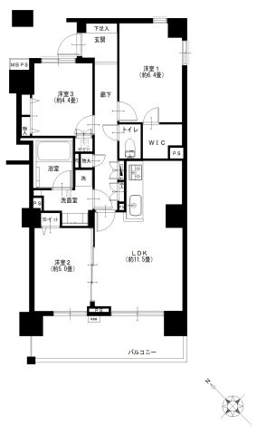 ライオンズシティ東京根岸の間取り|ライオンズシティ東京根岸：南西向き！全居室収納・窓が付いた３ＬＤＫリノベーション物件はフラット３５＆住宅ローン減税利用可能です！