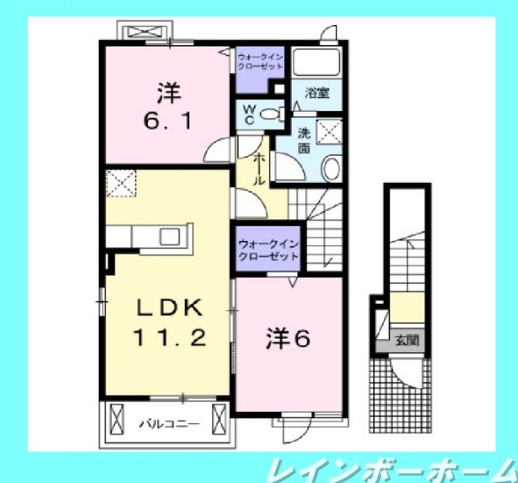 エアコン2台♪ペットちゃんと住めます♪の間取り
