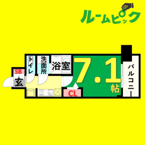 プレサンスTHE栄　名古屋市賃貸　仲介手数料無料の間取り