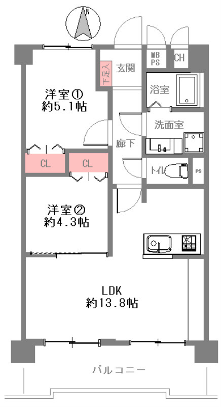 ライオンズマンション住吉公園の間取り