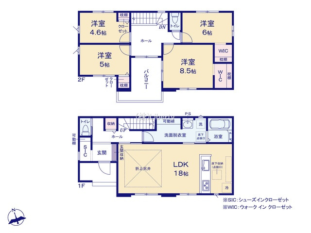 水戸市千波町9期　新築戸建　2号棟の間取り