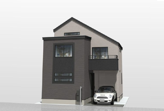 練馬区春日町2丁目　ZEH水準省エネ新築戸建の外観パース