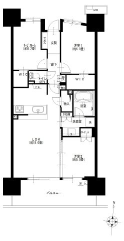シティテラス東陽町の間取り|シティテラス東陽町：南向き！全居室収納が付いた収納豊富な２ＳＬＤＫリフォーム物件は居室としても使えるサービスルーム付き！令和８年９月上旬完成予定となっております！