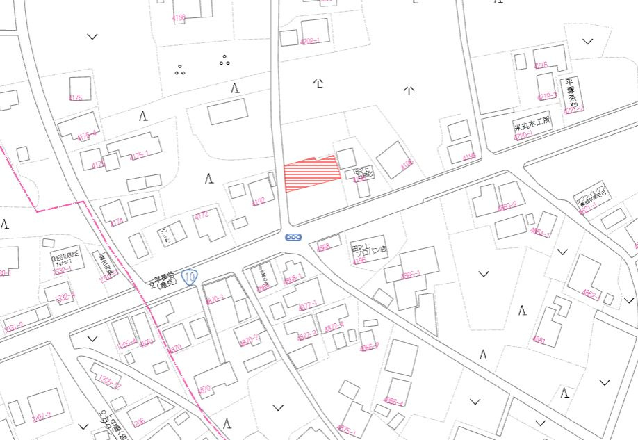 都城市平塚町の売地の土地図