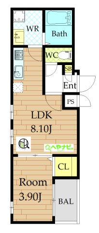 【間取り】 | Cherim 本陣十王町 North